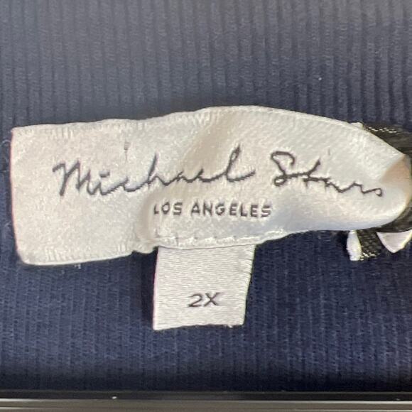 Michael Stars Plus Size Hope Midi Dress Ultra Rib Admiral Blue 2X NWT Stretchy - Picture 4 of 9